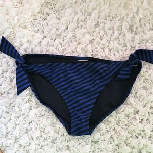 Converse navy blue & black striped bikini bottoms, size small